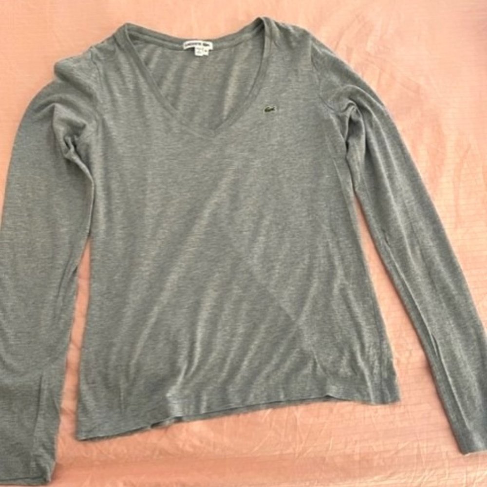 Lacoste long sleeve gray shirt